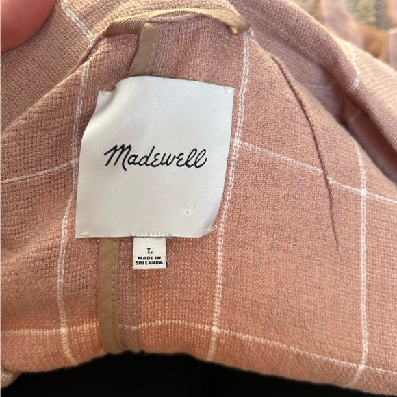 Madewell Breezewoven Larsen Blazer in Windowpane Linen Sandstone - Picture 4 of 8